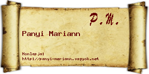 Panyi Mariann névjegykártya